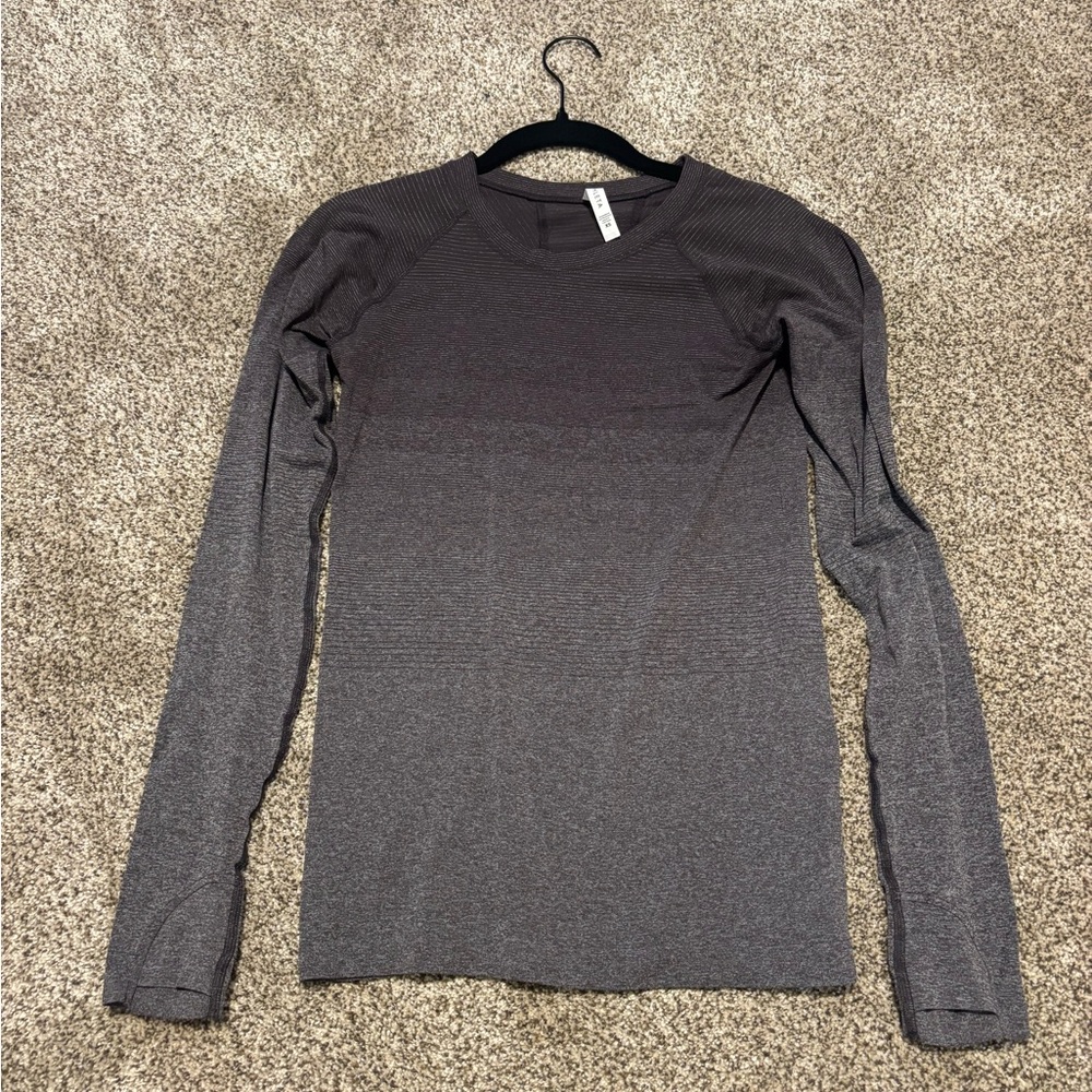 Gray Long Sleeve Top
